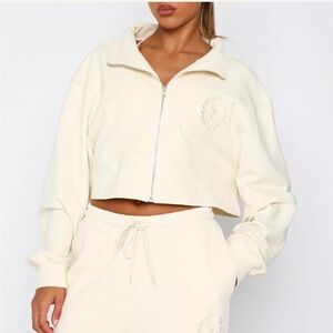 NWT White Fox Sarah’s Day Yazmin Zip Front Sweater in Buttercream Size XS/S